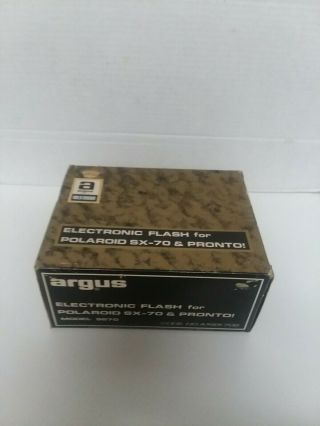 Argus Electronic Flash For Polaroid Sx - 70 & Pronto Model 9670,  With Box