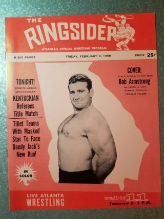Nwa Georgia Ringsider Wrestling Program 1968 Atlanta Mr Wrestling Bob Armstrong