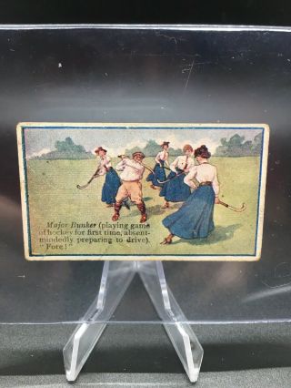 1906 F.  & J.  Smith Nno Jokes Illustrated; Major Bunker - Funny Golf Card (624)