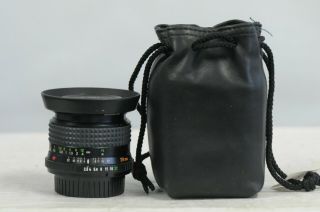 Minolta Md W.  Rokkor - X 28mm F2.  8 Lens With Caps,  Hood & Pouch