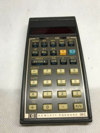 Vintage Hp - 38c Calculator Hewlett Packard 38c No Battery Or Cover