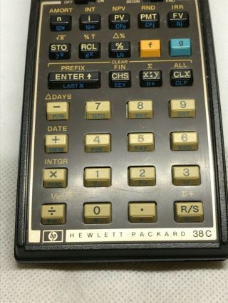 Vintage HP - 38C Calculator Hewlett Packard 38C NO BATTERY OR COVER 2