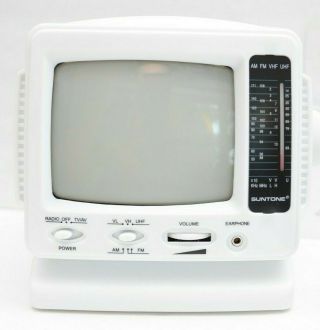 Suntone Mini Portable Tv Television 5 Inch Black And White Ac Dc Battery Box