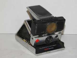 Vtg Polaroid Sx - 70 Land Camera Sonar One Step Folding Instant Film Black Retro