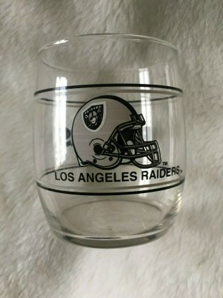Vintage Nfl Los Angeles Raiders Football Drinking Glasses Cups Mobil Oil Promo