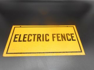 Vintage Nos Farm Electric Fence Metal Tin Farmer Advertising Sign