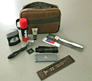 Emirates Bvlgari First / Business Class Mens Amenity Kit Bag Toiletry Opened