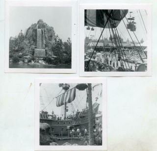 3 Vintage 1960s Disneyland Snapshot Photos