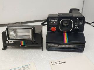 Polaroid One Step Plus Land Camera With Q - Light Attachment with Manuals 3