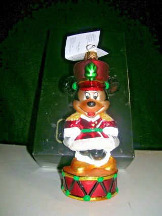 Vintage Christmas Decoration Glass Ornament Toy Soldier Minnie Mouse Radko