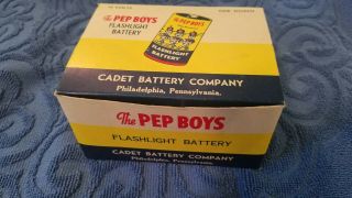 Vintage D Cell Battery Box - Pep Boys - Yellow