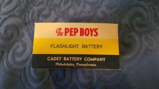 Vintage D cell battery Box - Pep Boys - Yellow 2