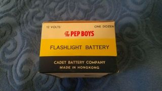 Vintage D cell battery Box - Pep Boys - Yellow 3