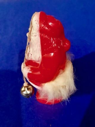 Vintage Christmas Rosbro Irwin Santa plastic rattle with fur 1950 ' s 3