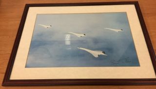 Framed Photograph Of Concorde Signed By Brian Trubshaw - No Authentication (d1)