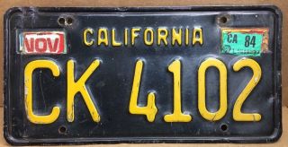 1963 (california) • Ck 4102 •trailer License Plate - Vintage - 1984 Sticker