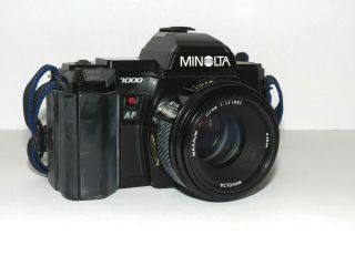 Minolta Maxxum 7000 35mm Slr Film Camera W/ Minolta Maxxum Af 50mm F= 1:1.  7 Lens