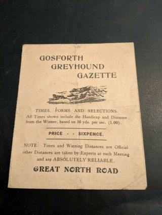 Vintage Gosforth Greyhound Gazette Times Form Selection