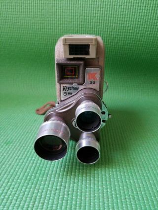 Keystone 8mm movie camera K - 26 turret 3