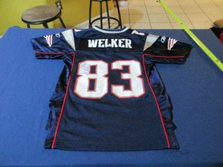 Wes Welker 83 England Patriots Autographed Reebok Youth Jersey Size S