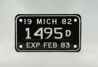 1982 Michigan Motorcycle Dealer License Plate -,  Near
