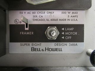 Vintage Bell & Howell Autoload 8 Design 346A 8mm Movie Film Projector 3