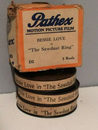 Bessie Love The Sawdust Ring Movie Film Pathex 9.  5mm Circa 1925 3 Reel