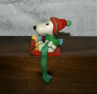 Vintage Christmas Stocking Holder Snoopy Peanuts Plastic Holiday Mantle