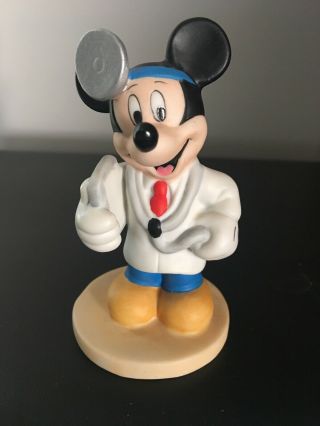 Vintage Disney Mickey Mouse Doctor Figurine Sri Lanka 3.  75 "