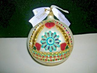 Vintage Christmas Decoration Glass Ornament Happy Year 2001 / 2002 Waterford