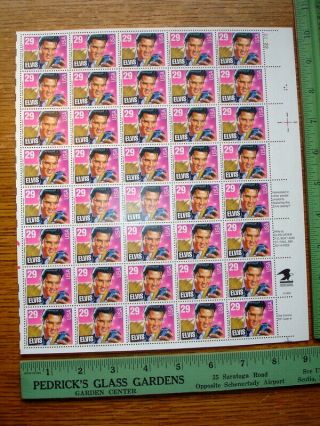 Vintage Sheet Of 40 Elvis Presley Stamps Sc 2721 Mnhog Vf 1993 Exc
