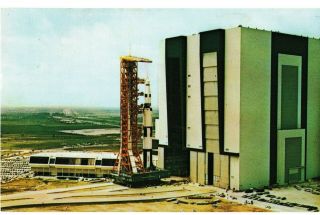 Postcard John F Kennedy Space Center Nasa Apollo Saturn V Rocket Vintage