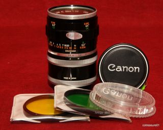 Canon Fl 50mm F/3.  5 Macro Lens W Lifesize Extension Tube & Filters