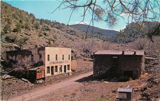 Vintage Postcard; Ghost Town,  Mogollon Nm,  Cooney Mining District,  Catron County