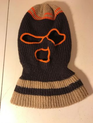 Vintage 1980s Knit Ski Mask Three Hole Adult Size
