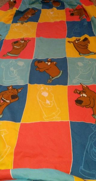 Vintage 1999 Hanna - Barbera Scooby - Doo Twin Size Fitted Sheet Or Fabric Colorful