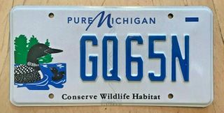 Graphic Conserve Wildlife Habitat Duck License Plate " Gq 65 N "