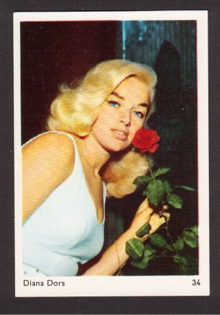 Diana Dors Vintage 1960s Movie Film Star Card 34
