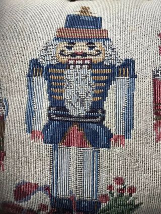 Vintage Tapestry Christmas Pillow 3 Nutcrackers Soldiers 15 