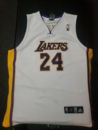 Men’s Nba Los Angeles Lakers Kobe Bryant Adidas White Mesh Jersey Size 56