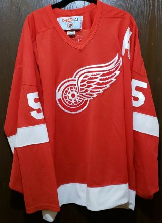 Vtg Ccm Red Nicklas Lidstrom Detroit Red Wings 5 Hockey Jersey Man Xxl Stitched
