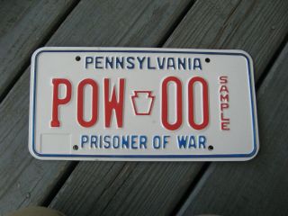 Pennsylvania Pa License Plate Tag Buy It Now Sample Pow Prisoner Of War