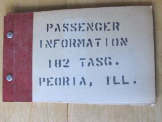 C 1969 Us Air Force Passenger Info Booklet 182th Tasg Peoria Ill