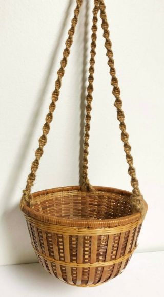 Vintage Macrame Plant Hanger & Basket Hanging Indoor Pot Hanger Holder Mcm