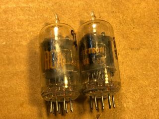 Matched Pair 1961 Rca 12au7 Tubes Clear Tops Test Strong Balanced