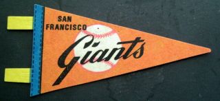 Baseball Mini Pennant 1970s Trench 6 3/4 " X 1 " Streamers San Francisco Giants