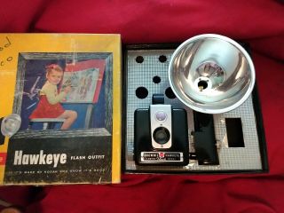 Vintage Kodak Brownie Hawkeye Camera Outfit 177l With Box