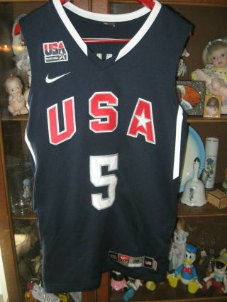Sewn Nike Authentic Team Usa Kd 5 Kevin Durant Blue Jersey Men 38