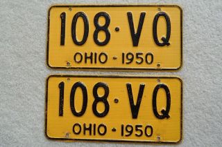 Ohio (pair) 1950 Passenger License Plates – Look