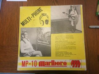 Vintage Marlboro Mp - 10 Stereo Headphones & Amplifier In The Box